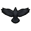 crow in flight from above (wings extended) — RimWorld item sprite