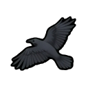 crow in flight from above (wings half contracted) — RimWorld item sprite