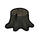 charred tree stump from directly above, burnt… — RimWorld sprite